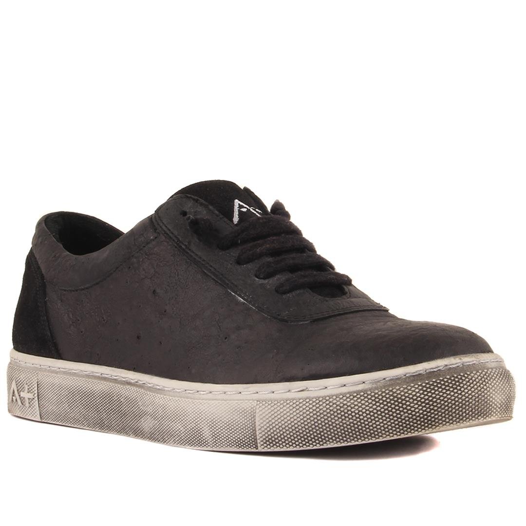 Men2371-OKS 13 A + MERDANE AYAKKABI101-2371-11473 R19 BLACK PRINTED-BLACK SUEDE