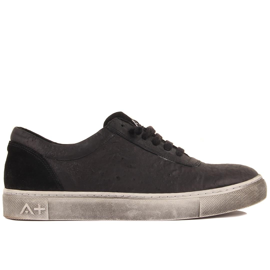 Men2371-OKS 13 A + MERDANE AYAKKABI101-2371-11473 R19 BLACK PRINTED-BLACK SUEDE