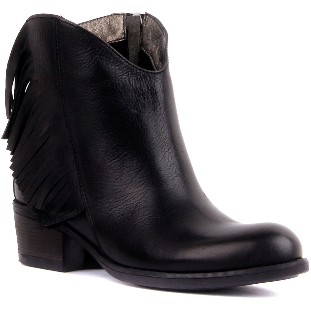 Black Genuine Leather Women's Boots