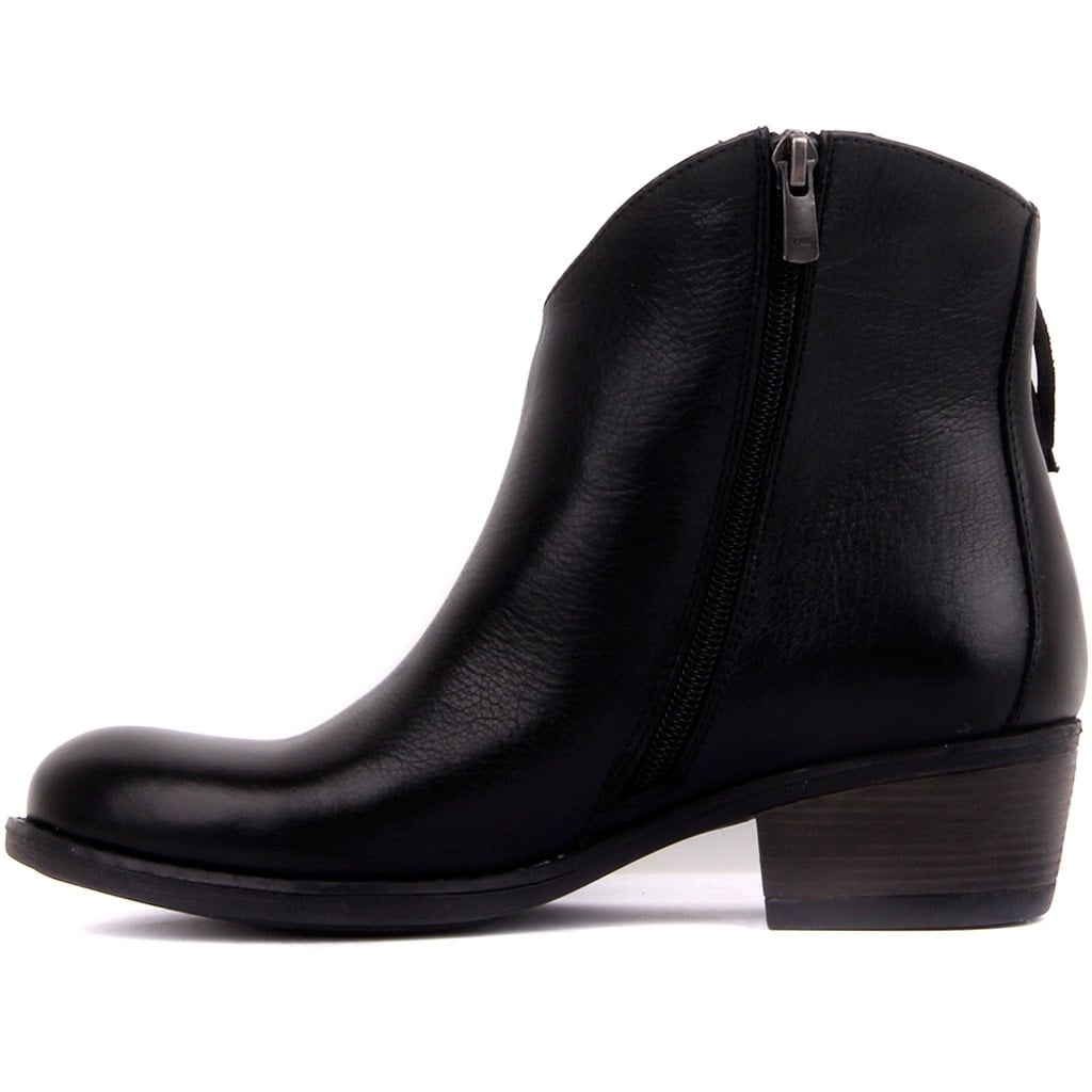 Black Genuine Leather Women's Boots