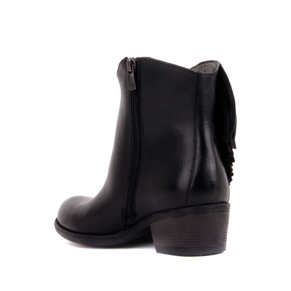 Black Genuine Leather Women's Boots
