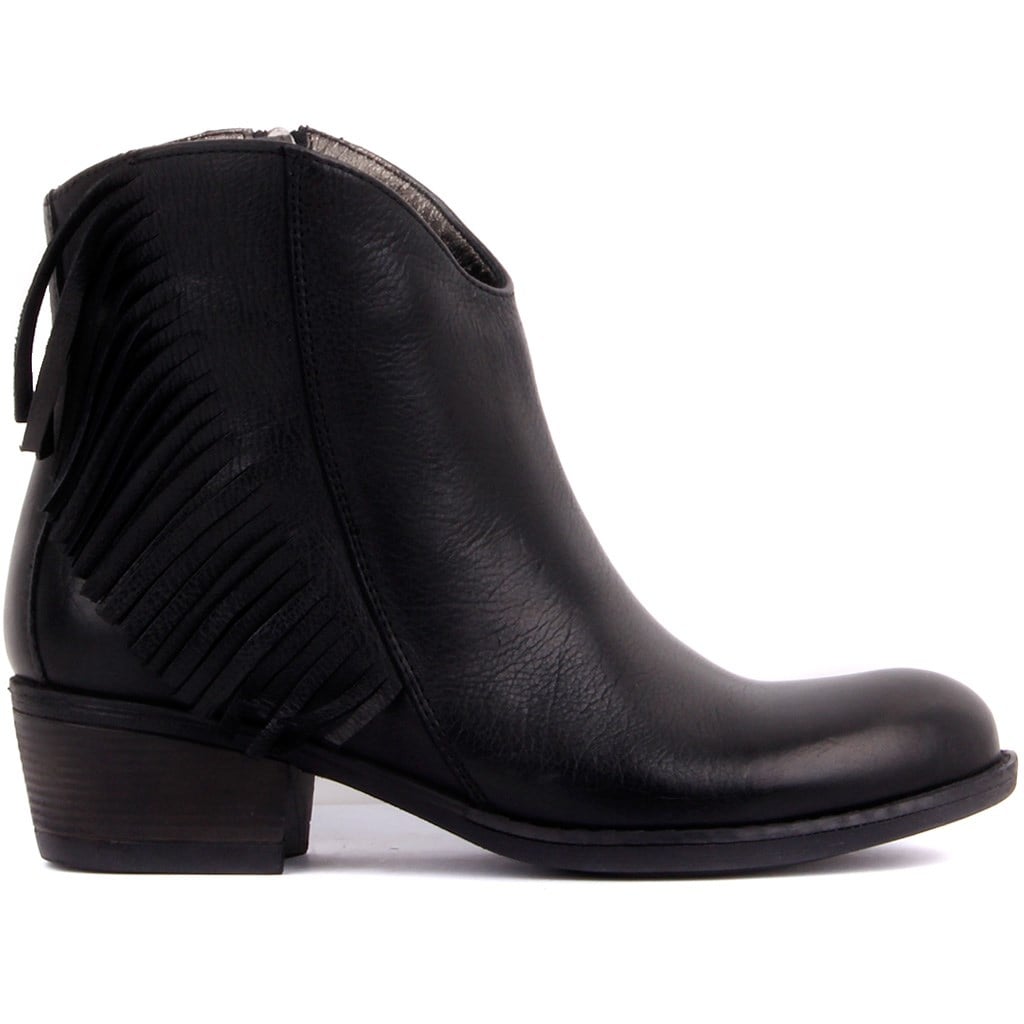 Black Genuine Leather Women's Boots