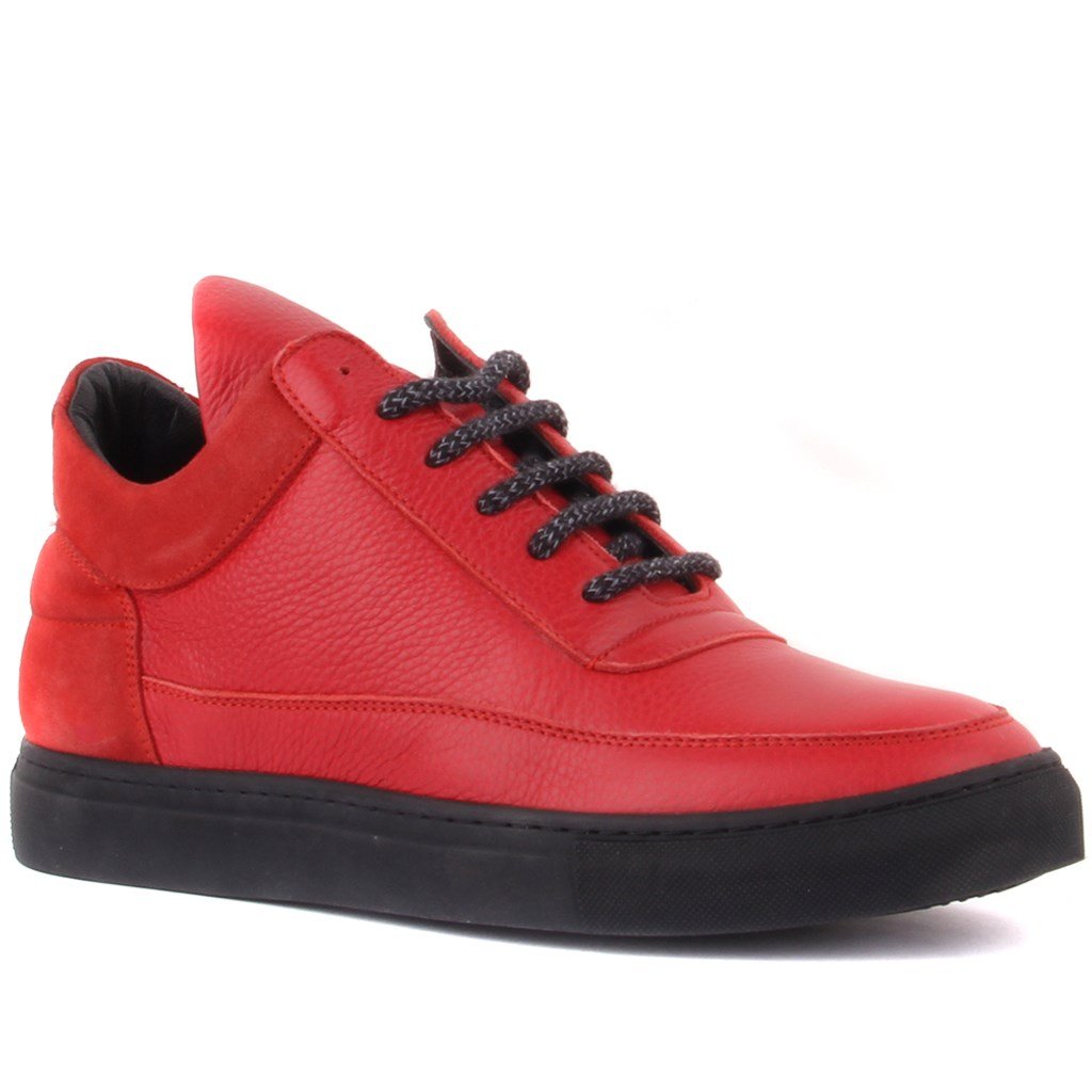 Sail Lakers - Kırmızı Deri Yüksek Taban Sneaker