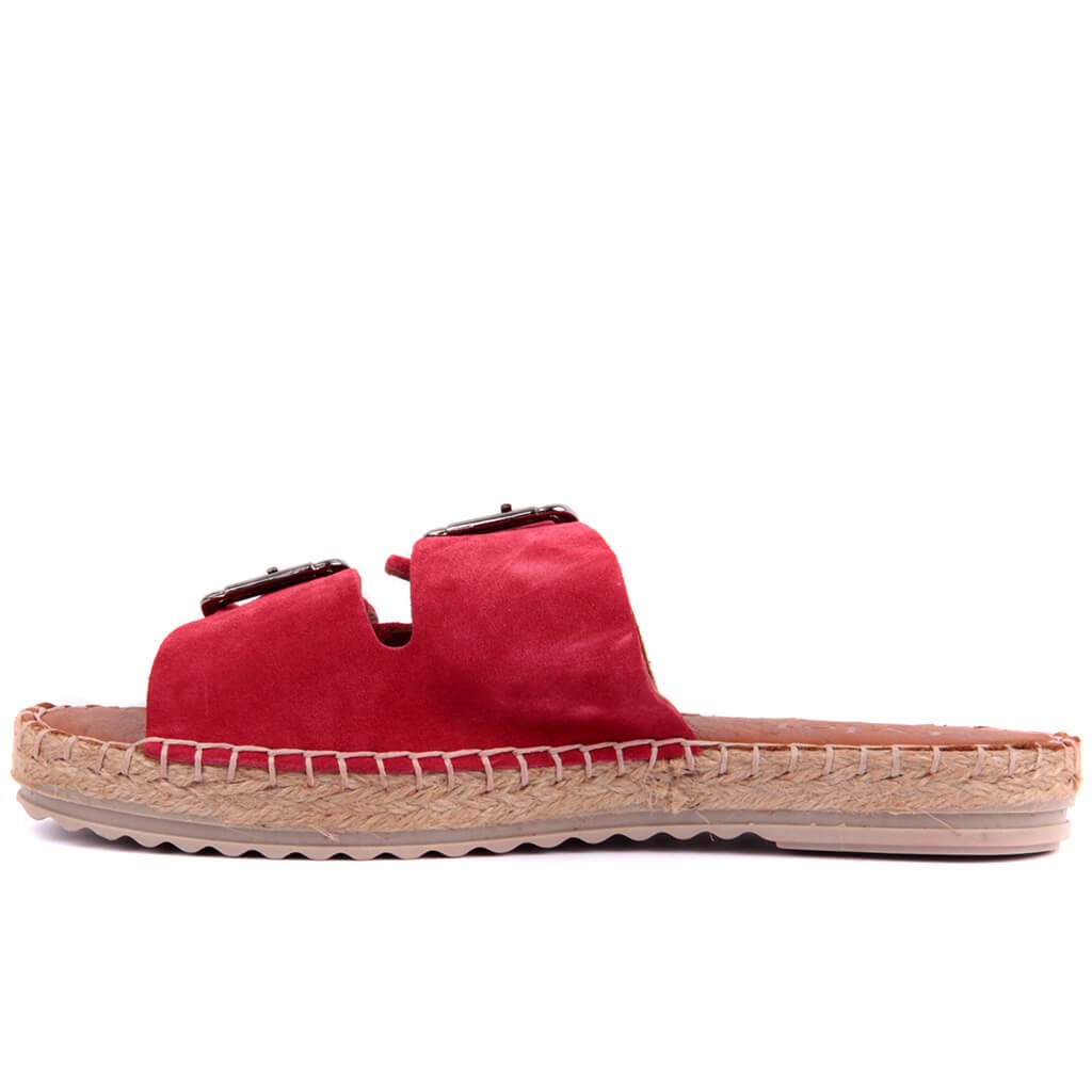Sail Lakers - Kırmızı Süet Espadril Terlik