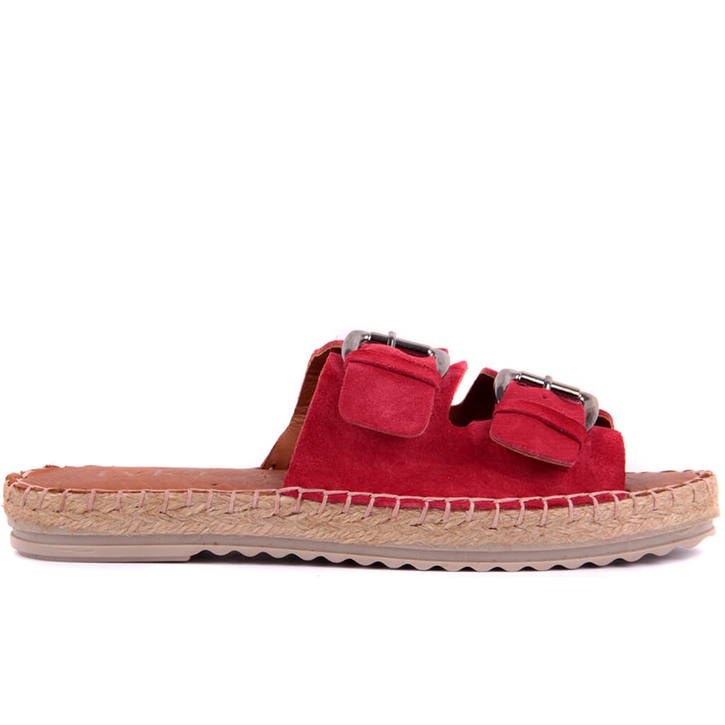 Sail Lakers - Kırmızı Süet Espadril Terlik
