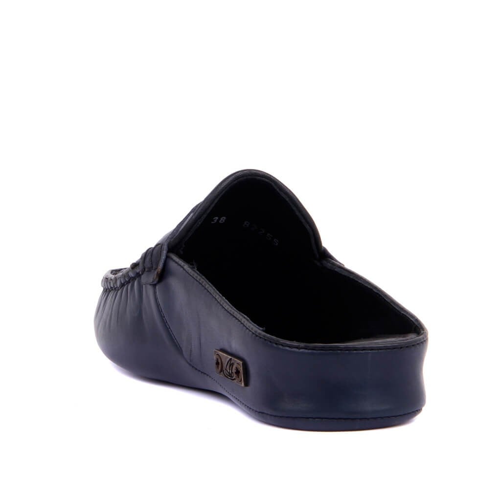 Sail Lakers - Lacivert Deri Kadın Ev Terliği
