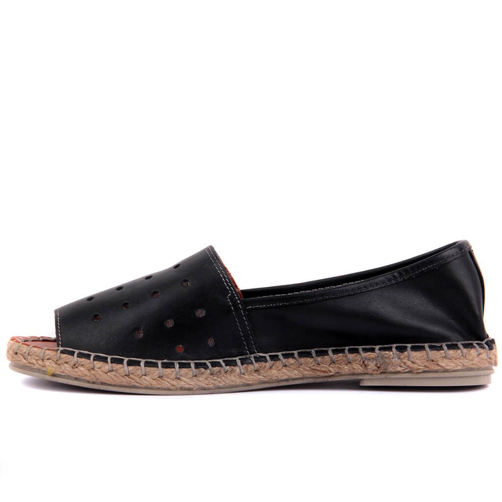 Sail Lakers - Siyah Deri Espadril