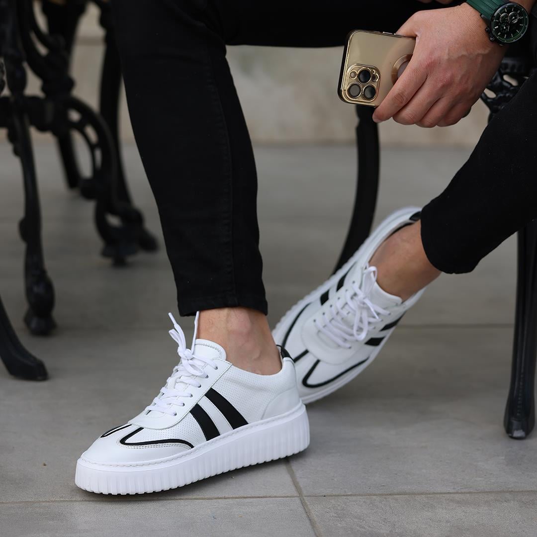 Casual Shoes101-9082-4406EVA YENI SEZON    AYK   101-9082-4406 R5 BEYAZ NAPA-SIYAH NAPA