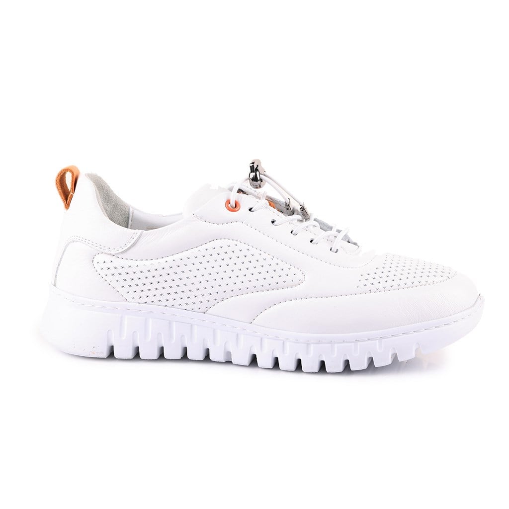 Kadın SneakerSail Lakers - Beyaz Deri Bağcıklı Kadın Günlük Ayakkabı 396-TMM-2317 396-TMM-2317 R2 BEYAZ