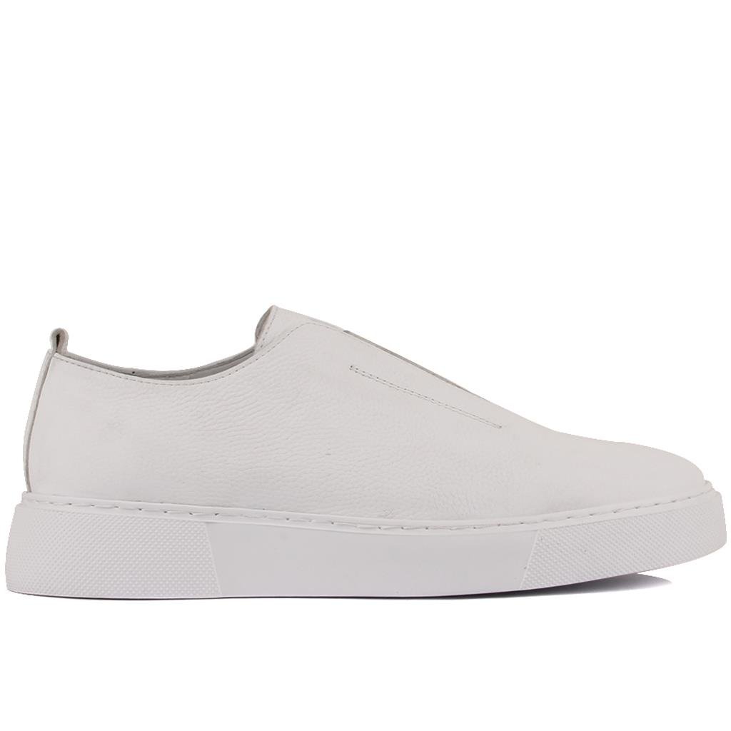 Sail Lakers - Beyaz Deri Bağcıksız Erkek Sneaker
