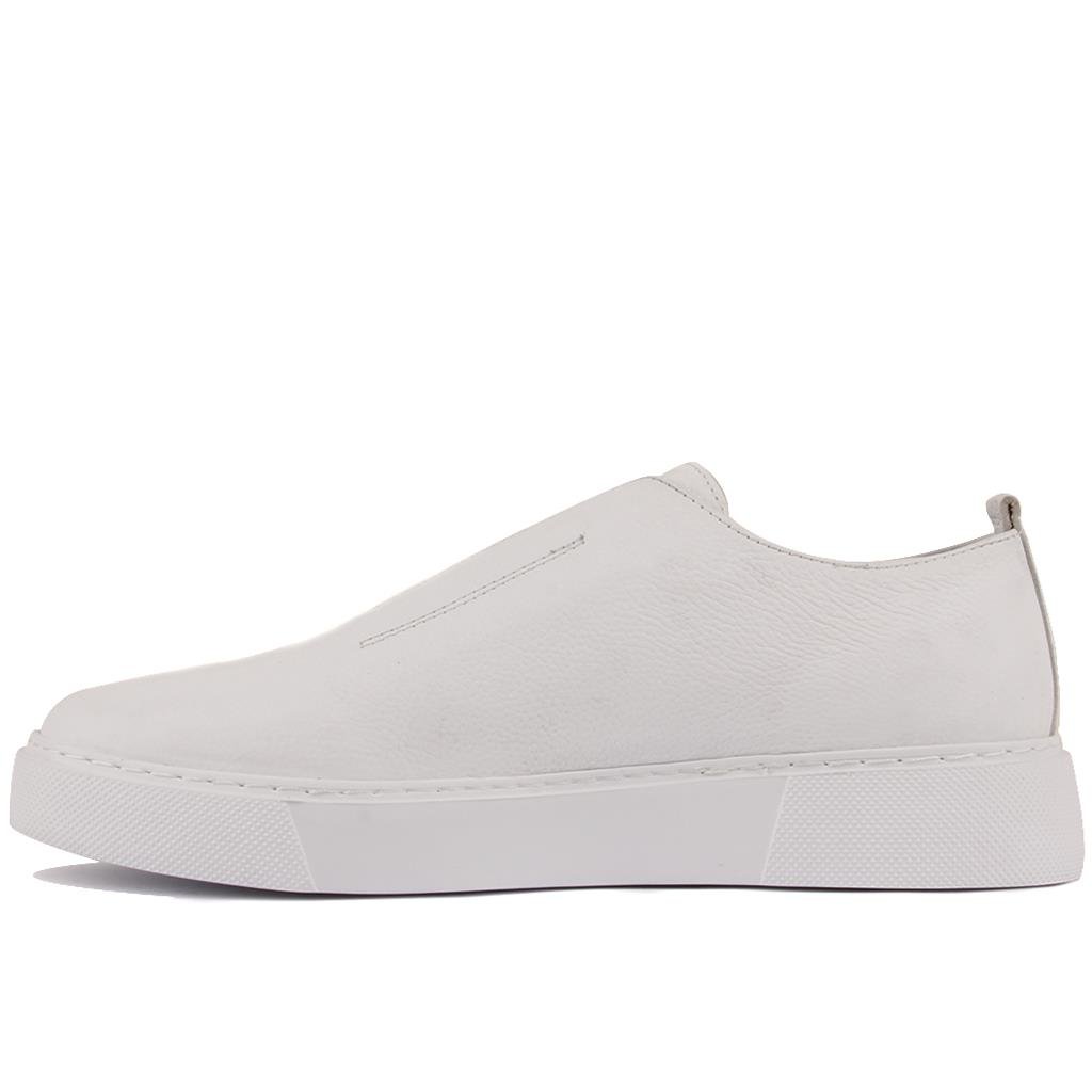 Sail Lakers - Beyaz Deri Bağcıksız Erkek Sneaker