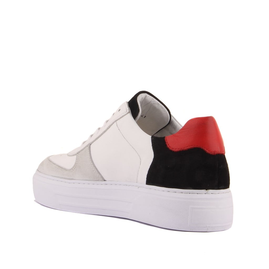 Sail Lakers - Beyaz Deri, Siyah, Beyaz Süet Erkek Sneaker