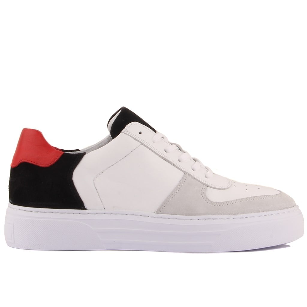 Sail Lakers - Beyaz Deri, Siyah, Beyaz Süet Erkek Sneaker
