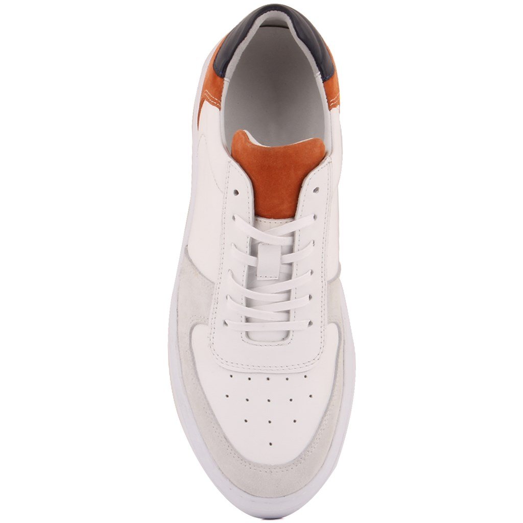 Sail Lakers - Beyaz, Lacivert Deri, Turuncu Süet Erkek Sneaker