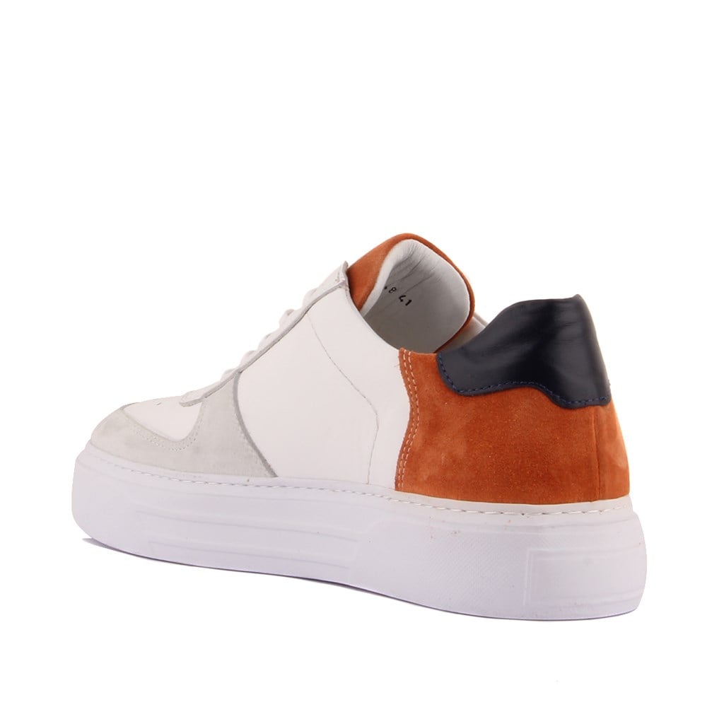 Sail Lakers - Beyaz, Lacivert Deri, Turuncu Süet Erkek Sneaker