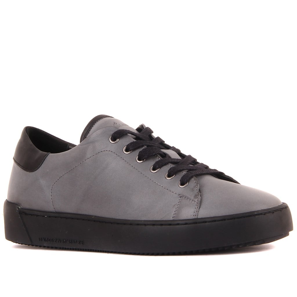 Sail Lakers - Gri Deri Bağcıklı Erkek Sneaker 
