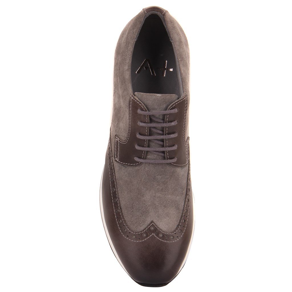 Sail Lakers - Gri Deri, Gri Süet Erkek Sneaker