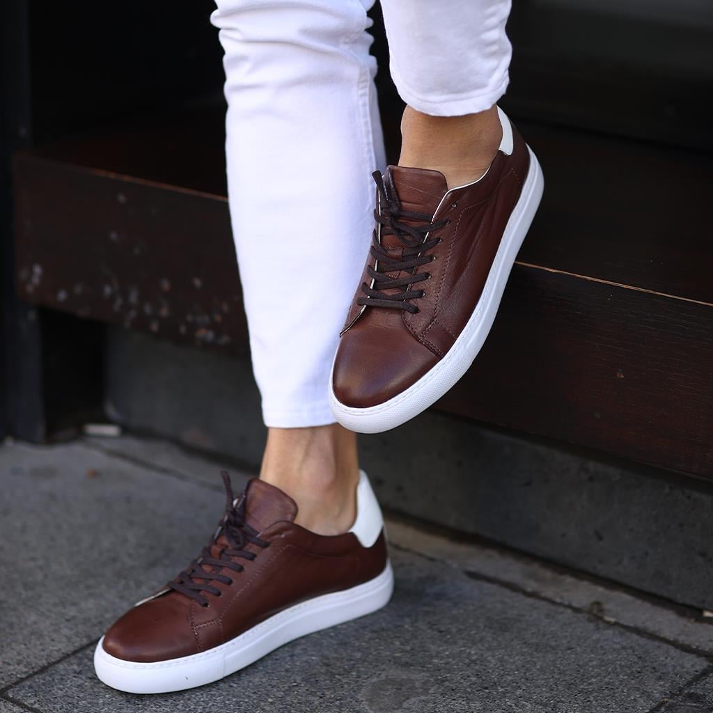Sail Lakers - Kahverengi Deri Erkek Sneaker