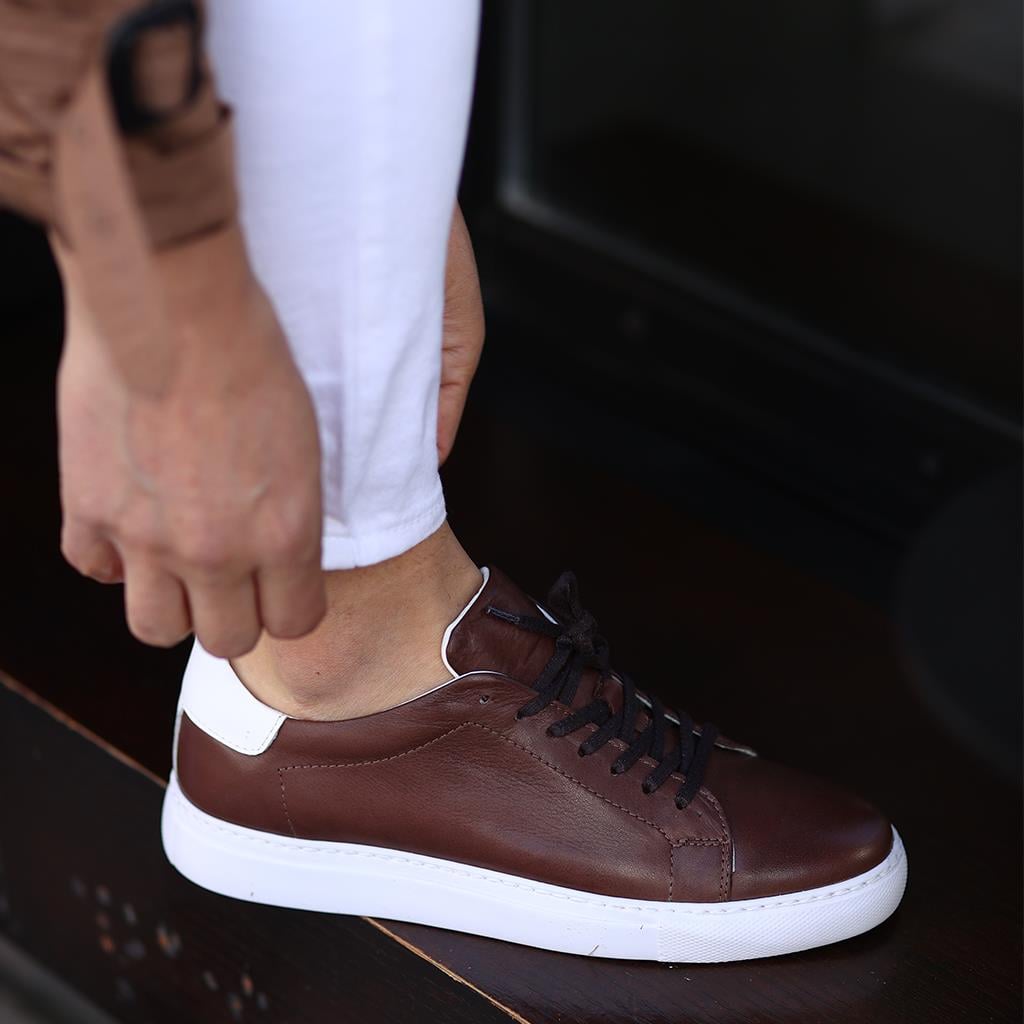 Sail Lakers - Kahverengi Deri Erkek Sneaker