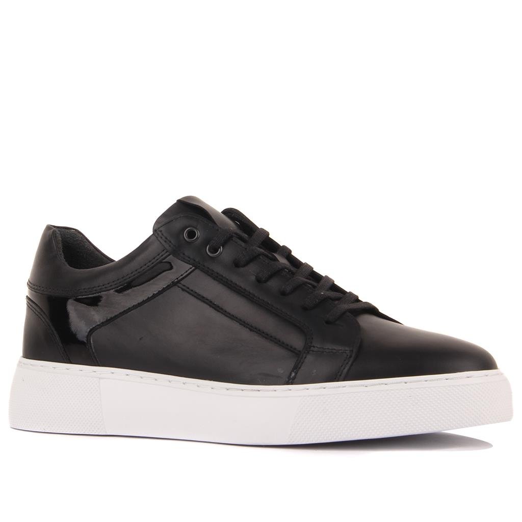 Sail Lakers - Siyah Deri Bağcıklı Erkek Sneaker