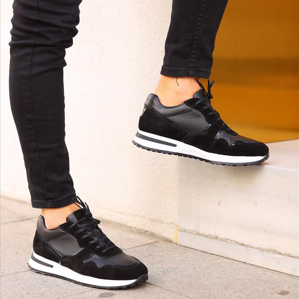 Sail Lakers - Siyah Deri Bağcıklı Erkek Sneaker