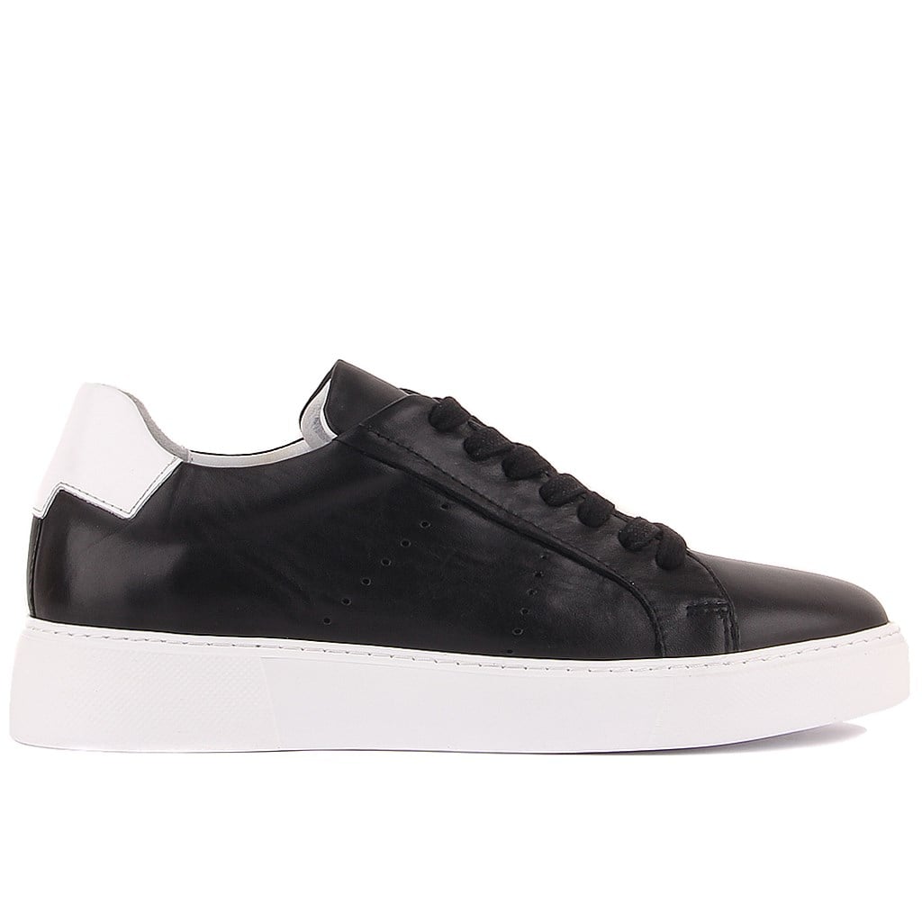 Sail Lakers - Siyah Deri Bağcıklı Erkek Sneaker