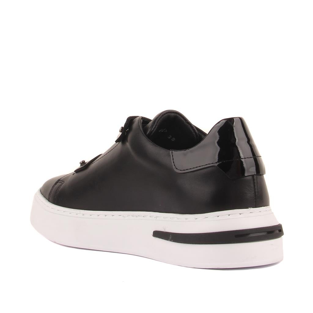 Sail Lakers - Siyah Deri Bağcıksız Erkek Sneaker