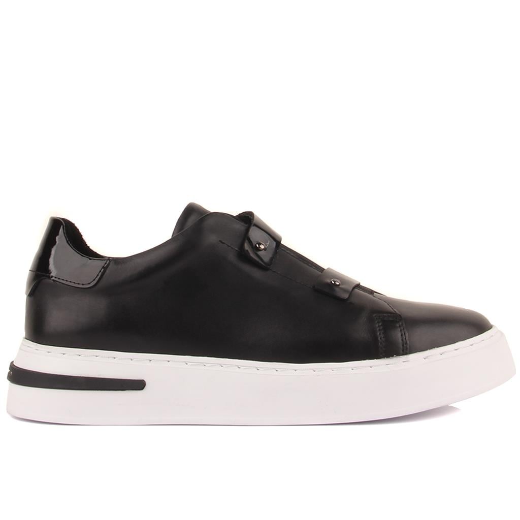 Sail Lakers - Siyah Deri Bağcıksız Erkek Sneaker