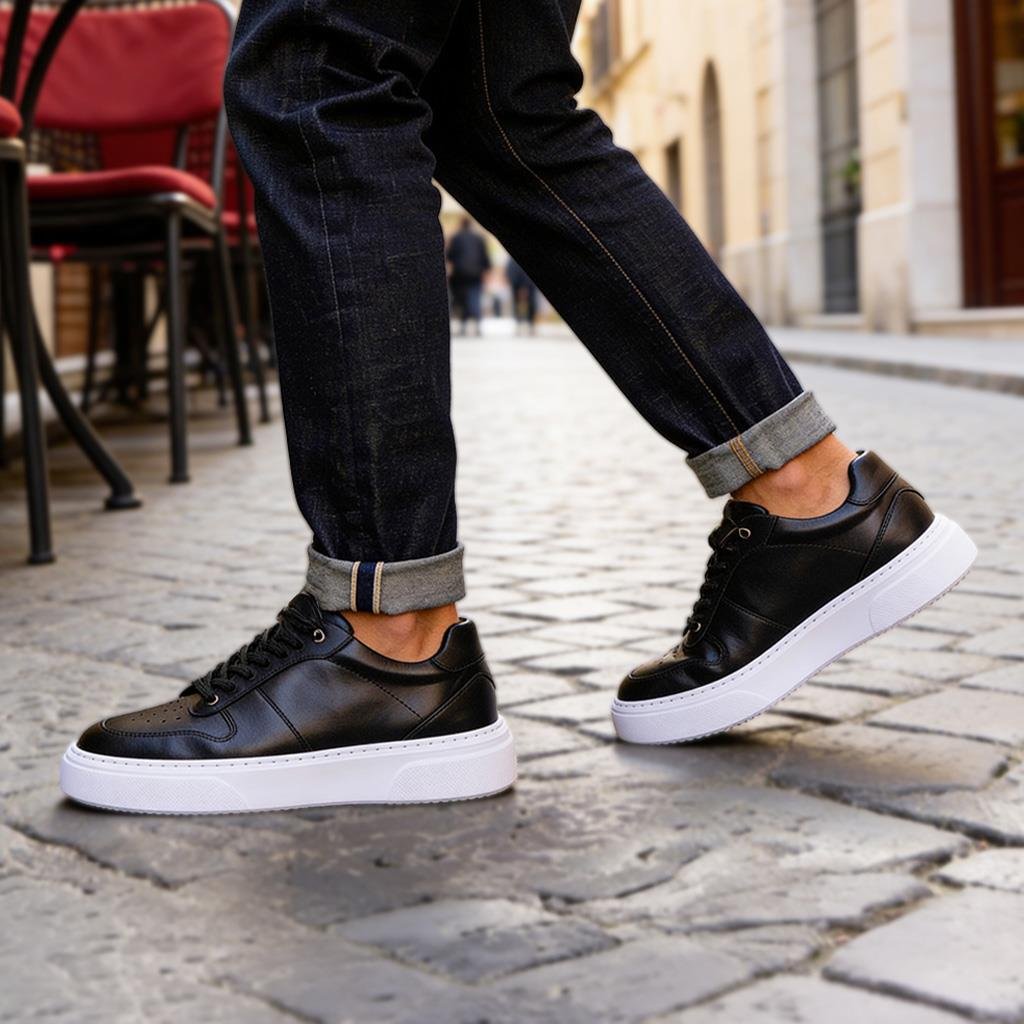 SneakersSail Lakers - Siyah Deri Erkek Günlük Ayakkabı 101-7042-LF01101-7042-LF01 R11 SIYAH NAPA