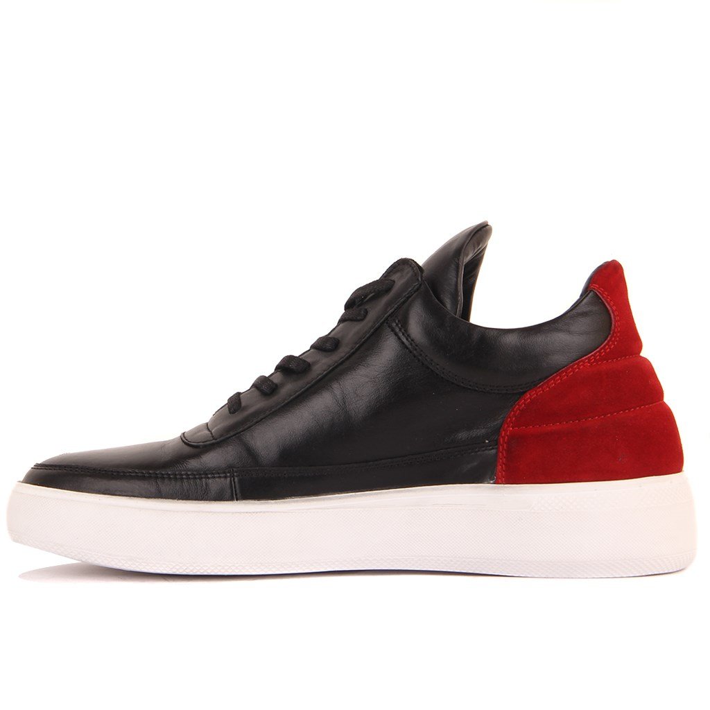 Sail Lakers - Siyah Deri, Kırmızı Süet Erkek Sneaker