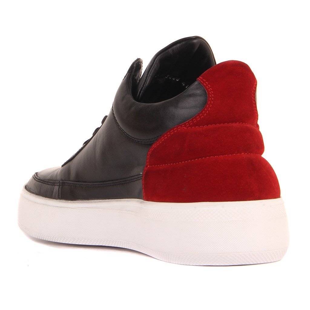 Sail Lakers - Siyah Deri, Kırmızı Süet Erkek Sneaker
