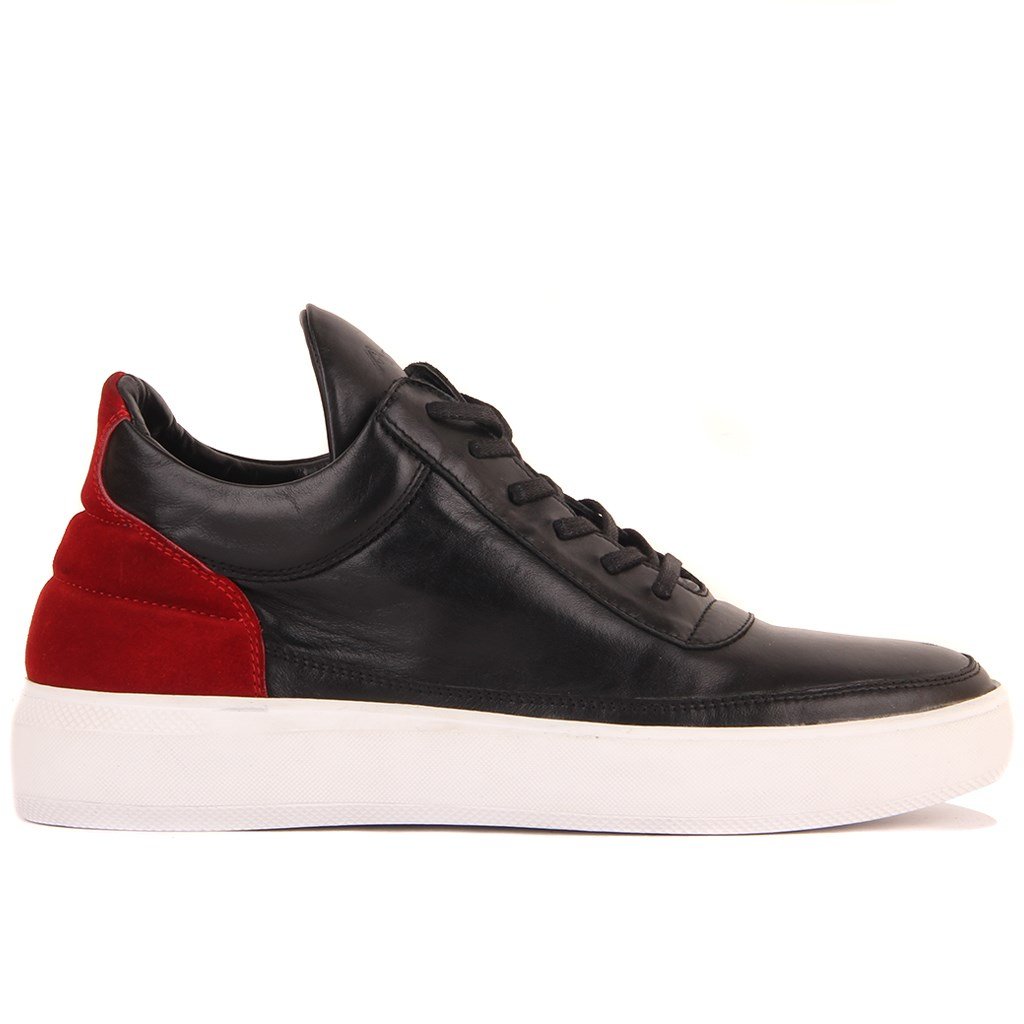 Sail Lakers - Siyah Deri, Kırmızı Süet Erkek Sneaker