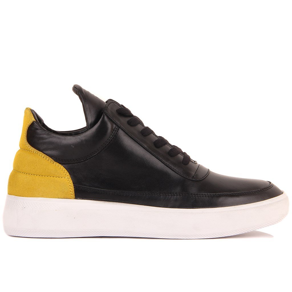 Sail Lakers - Siyah Deri, Sarı Süet Erkek Sneaker