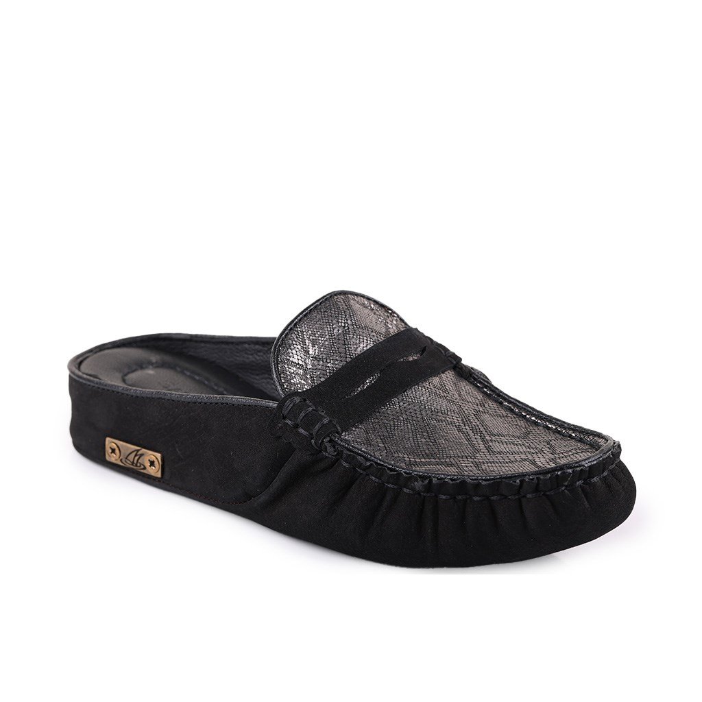 Slippers557-X ZENNE TERLIK109-557-X SIYAH NUBUK-AYNA GUMUS