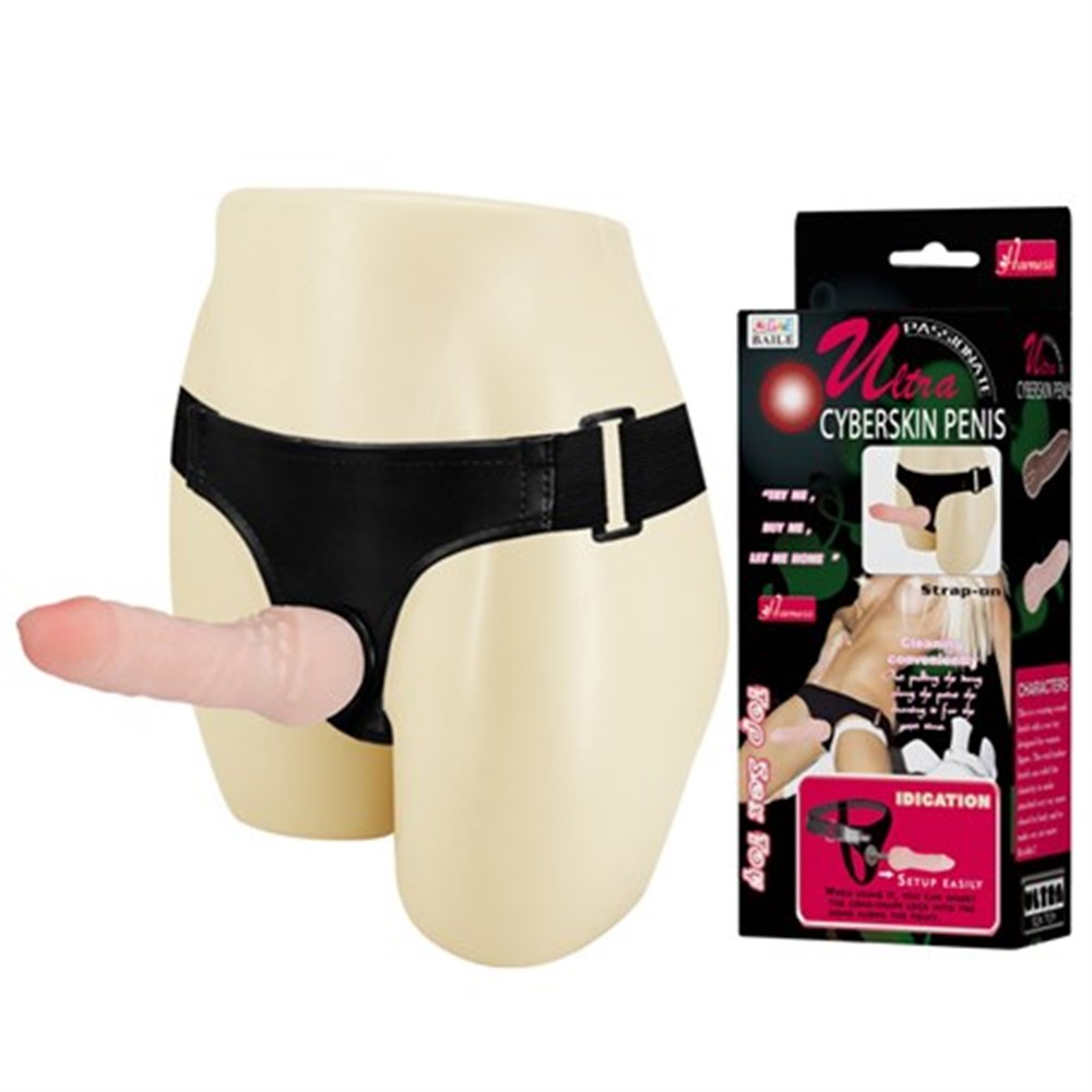 16 cm Belden Bağlamalı İçi Dolu Strapon Penis