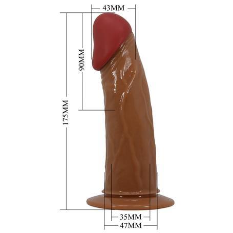 17,5 cm Belden Bağlamalı İçi Boş Titreşimli Testissiz Protez Melez Penis