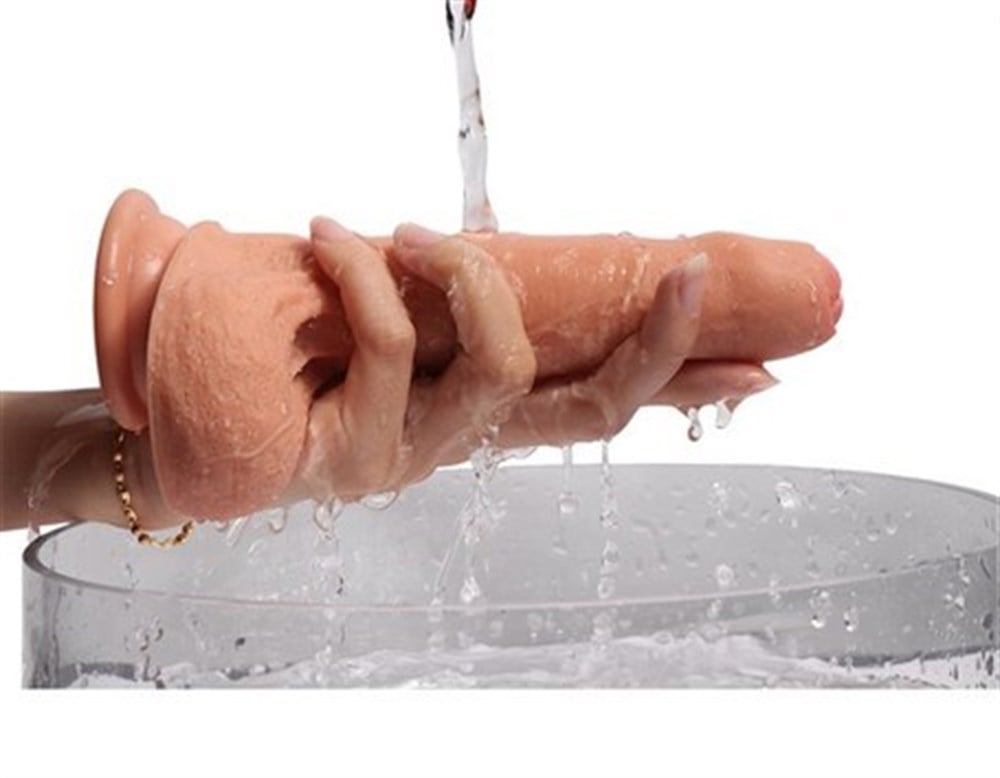 18 cm Belden Bağlamalı Çift Katmanlı Sünnetsiz Realistik Dildo Penis Set