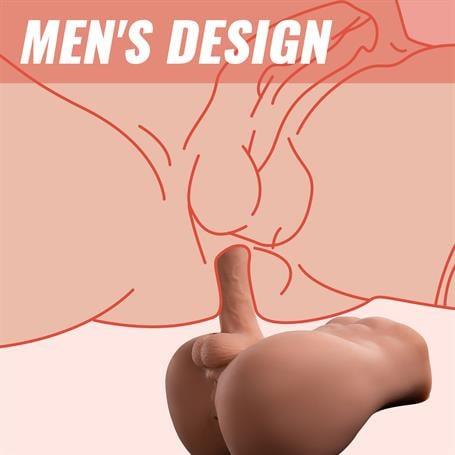2 İşlevli Gerçekçi Ölçülerde Realistik İleri Geri Hareketli 18 cm Penisli Anal Girişli Erkek Vücut - Bartlett