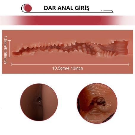 2 İşlevli Gerçekçi Ölçülerde Realistik İleri Geri Hareketli 17 cm Penisli Anal Girişli Erkek Vücut - Jason