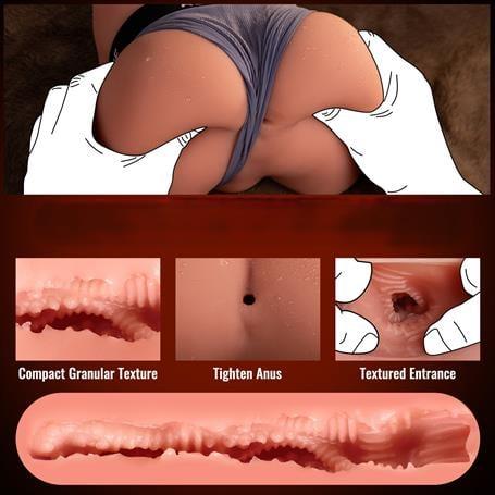 2 İşlevli Realistik 21,5 cm İleri Geri Hareket Penisli Anal Girişli Erkek Kalça - Jonah