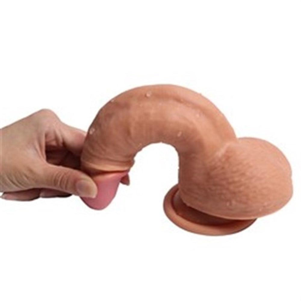 20 cm Belden Bağlamalı Çift Katmanlı Realistik Dildo Penis Set