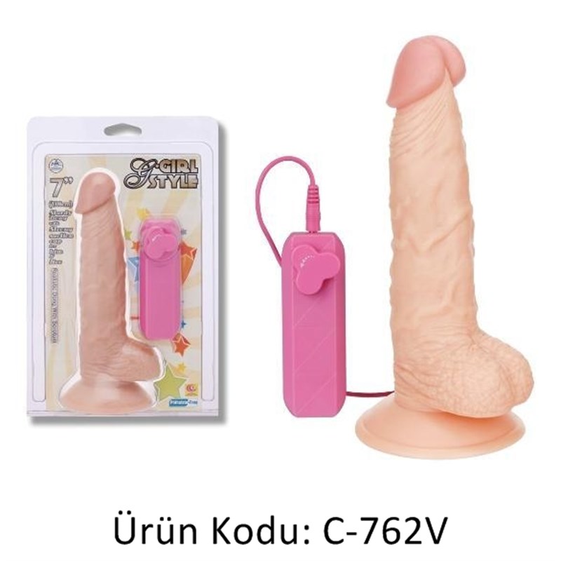 Girl Style Realistik Titreşimli Penis 17,8cm