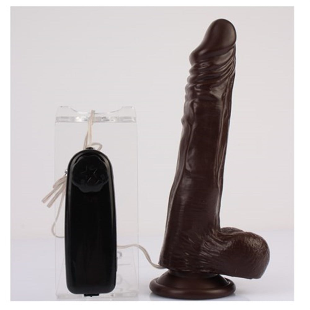 21,5 cm Gerçekçi Titreşimli Melez Dildo Vibratör Penis