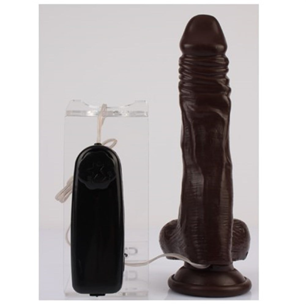 21,5 cm Gerçekçi Titreşimli Melez Dildo Vibratör Penis