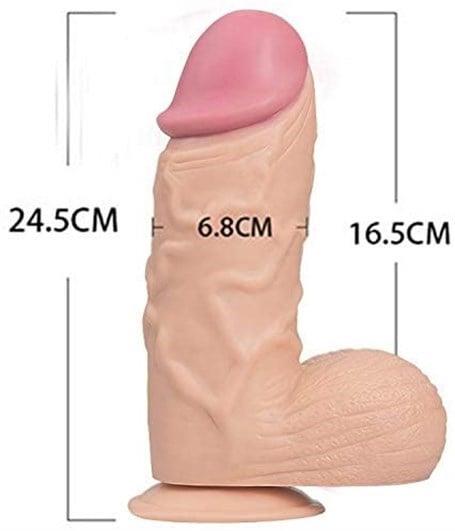 24,5 cm Belden Bağlamalı Vantuzlu Realistik Penis Anal Vajinal Dildo