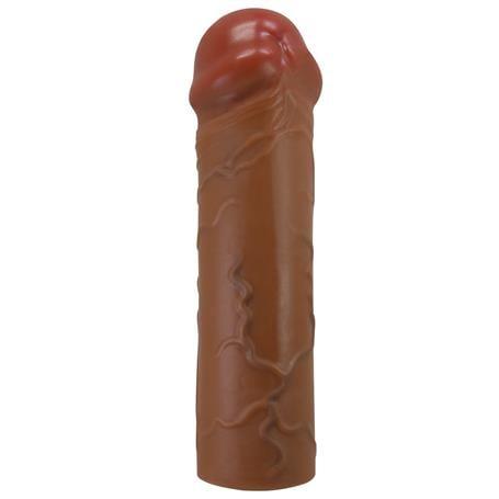 2,5 cm Dolgulu Premium Melez Rengi Silikon Penis Kılıfı - Nile