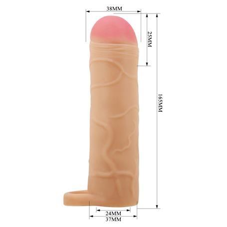 2,5 cm Dolgulu Premium Ten Rengi Silikon Penis Kılıfı - Bunion