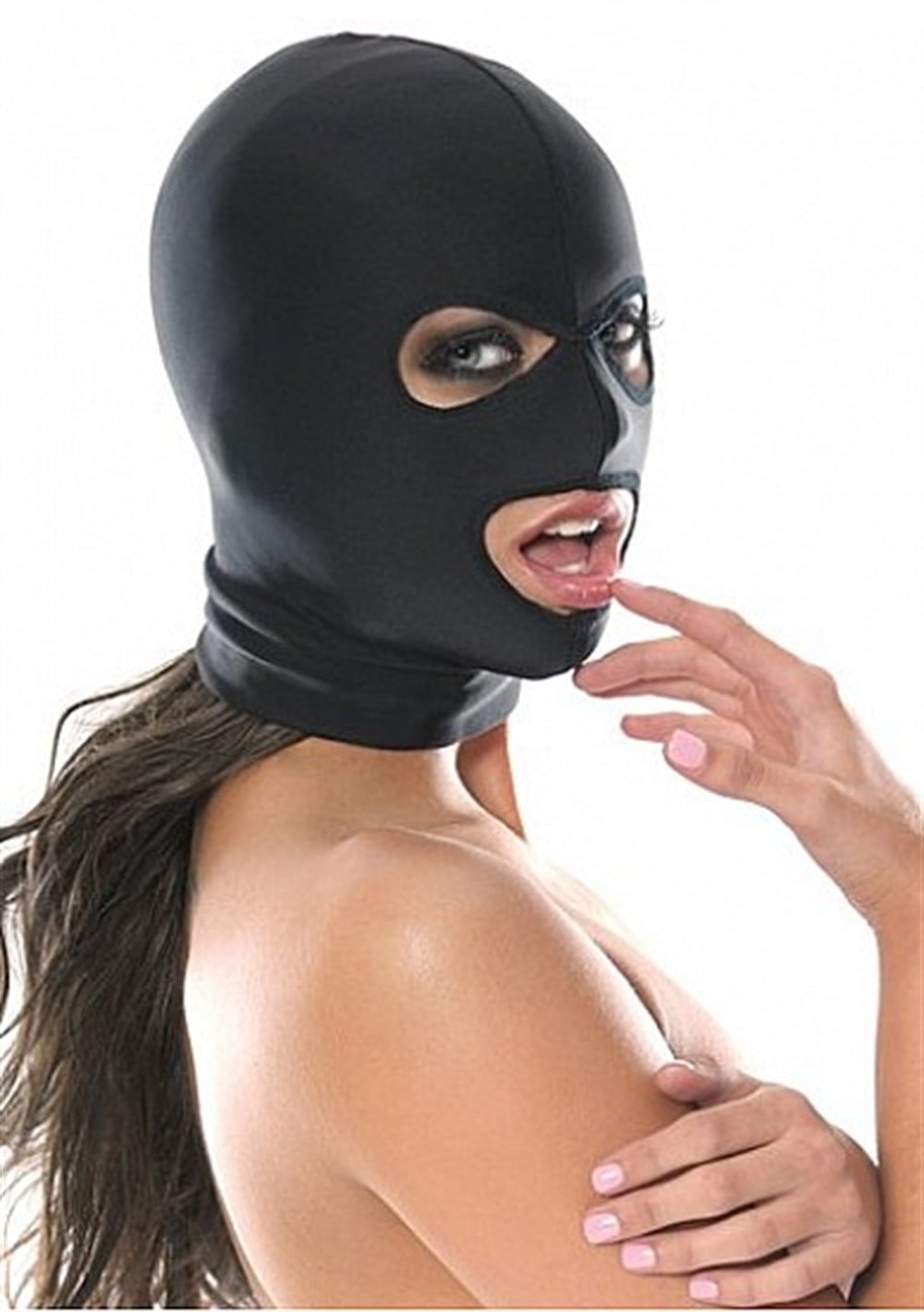 3 Delikli Fetish Maske Spandex
