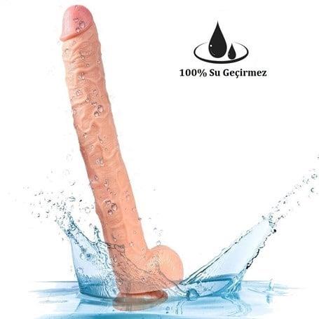 43 cm Belden Bağlamalı Realistik Penis Gerçekçi Damarlı Dev Dildo Set