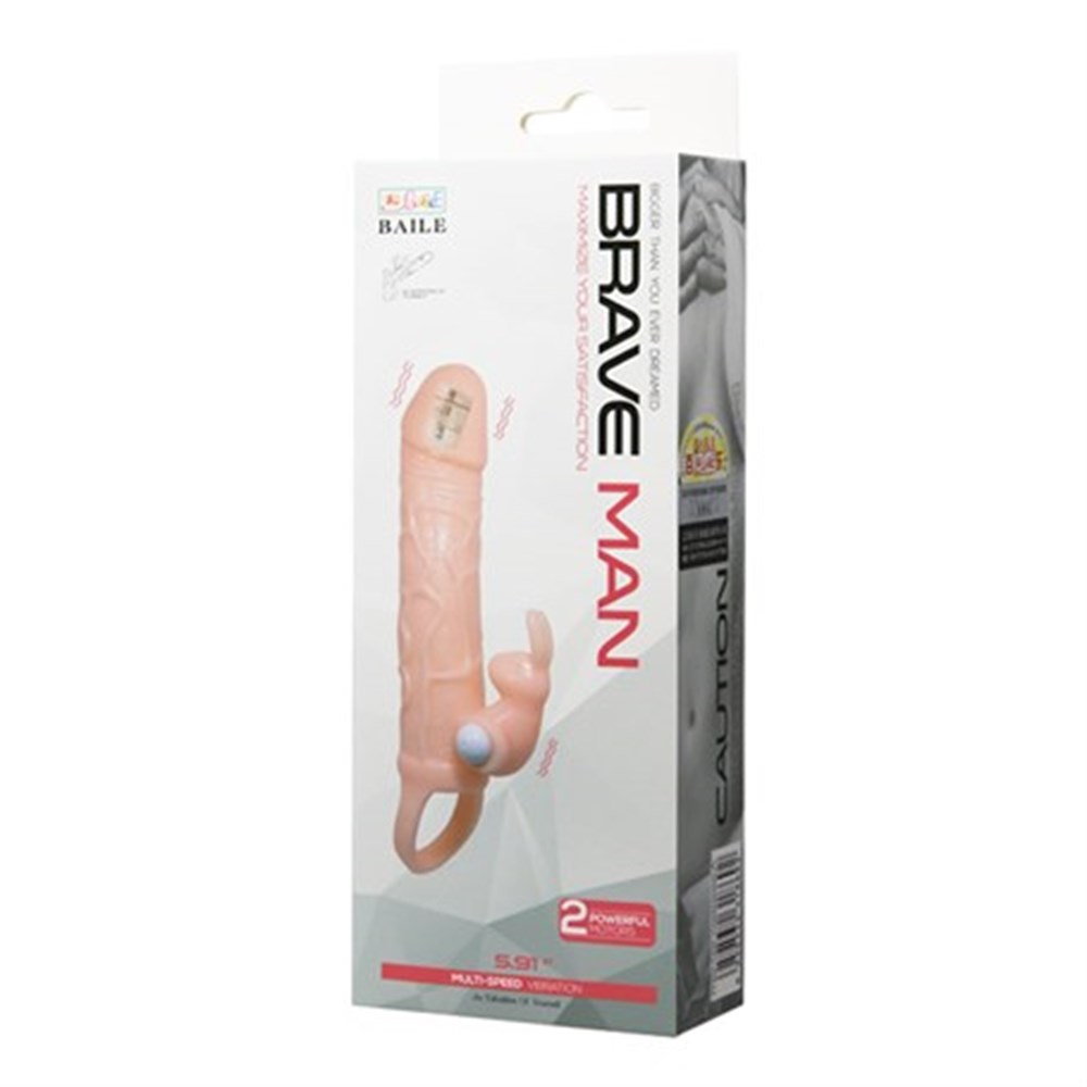 5 cm Dolgu Uzatmalı Titreşimli Penis Kılıfı Prezervatif Vibratör